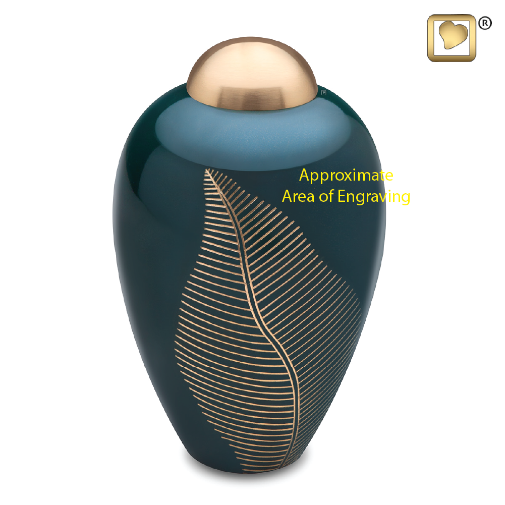 Elegant Leaf Emerald (Adult) Urn engraved