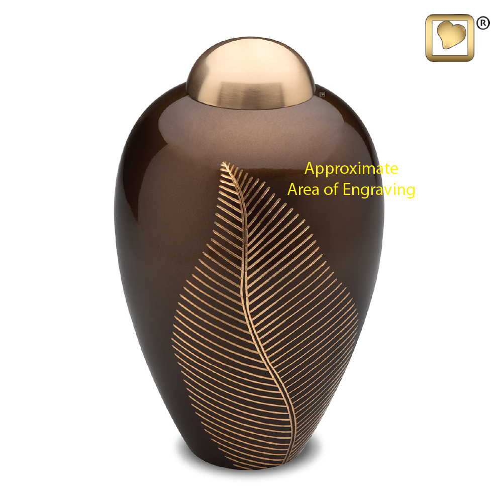 Elegant Leaf Bronze (Adult) Urn engraved