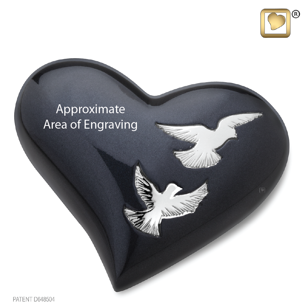 Nirvana Adieu (Keepsake Heart) Urn engraved