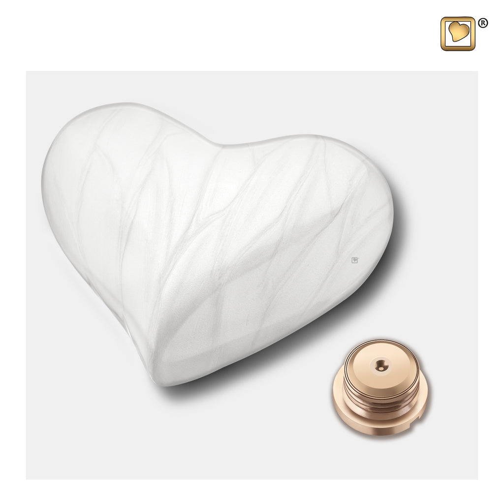 Pearl White (Keepsake Heart) Urn