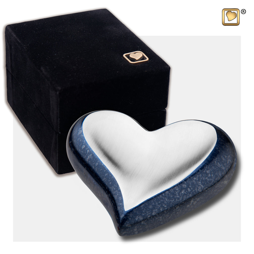 Speckled Indigo (Keepsake Heart) Urn and box