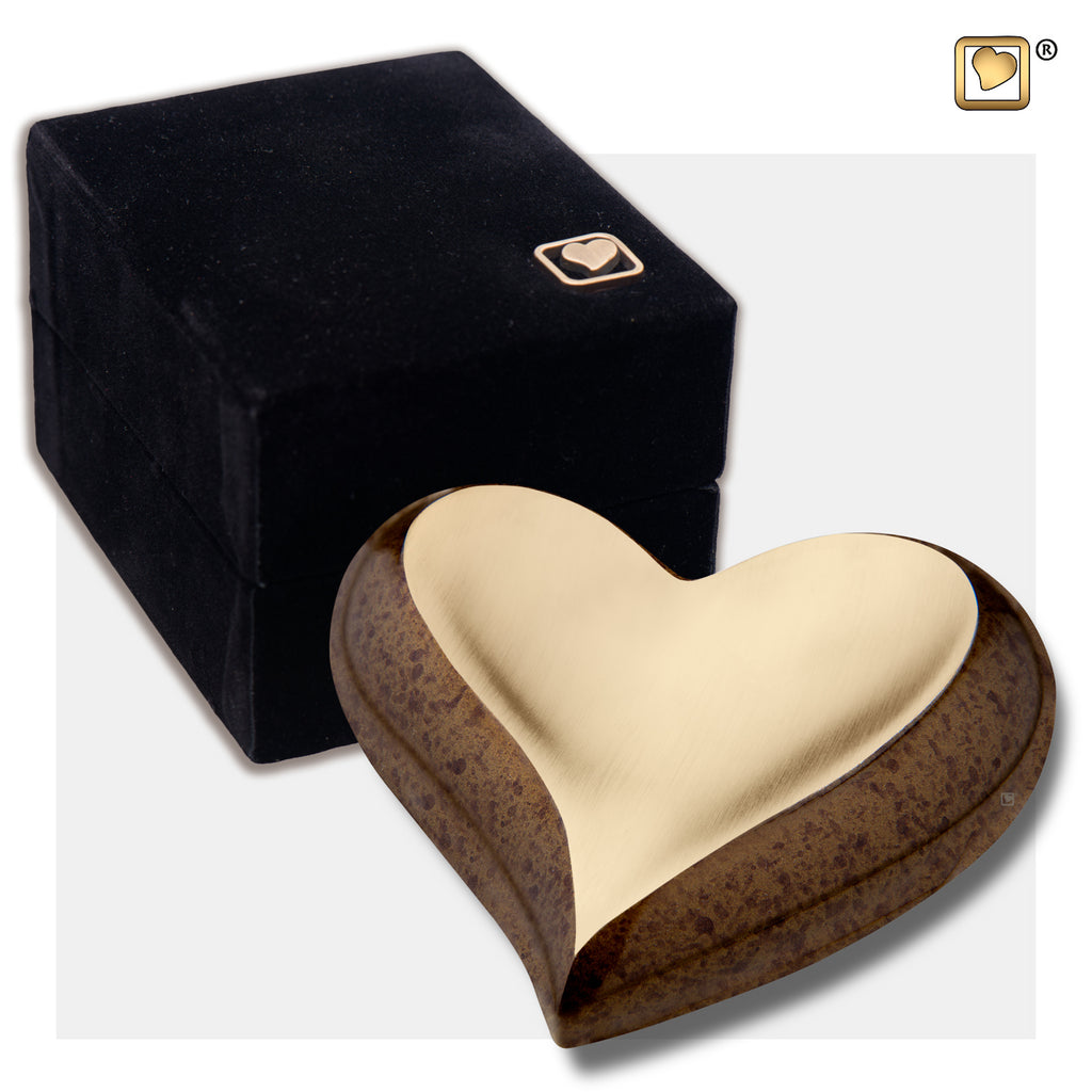 Speckled Auburn (Keepsake Heart) Urn and box