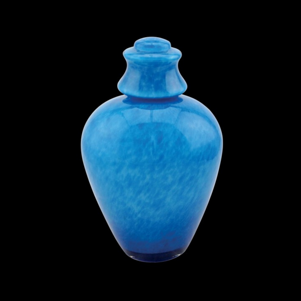 Phenicia Aqua Glass Urn