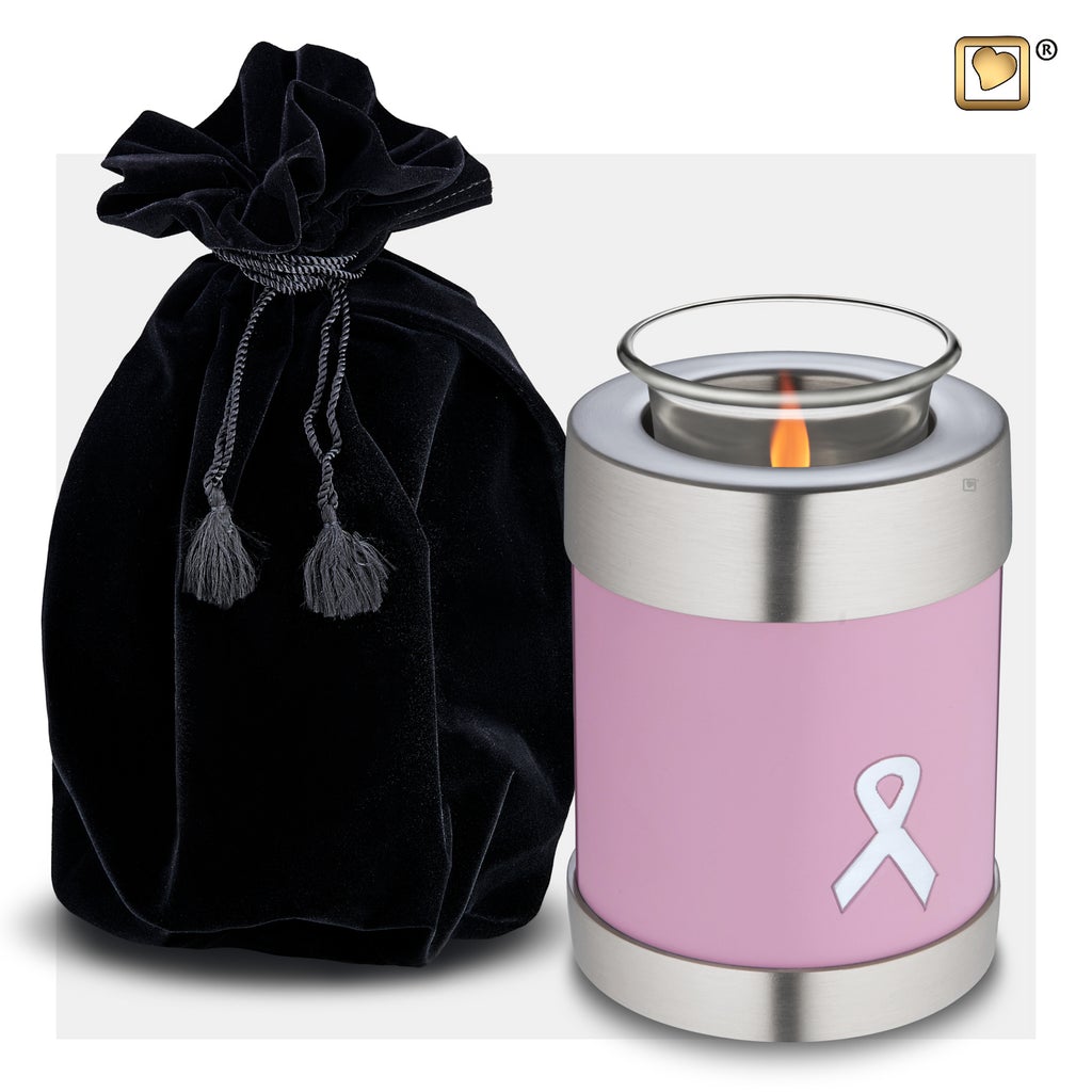 Awareness Pink Tealight Urn and bag