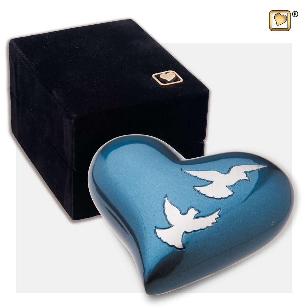 Divine Flying Doves (Keepsake Heart) Urn and box