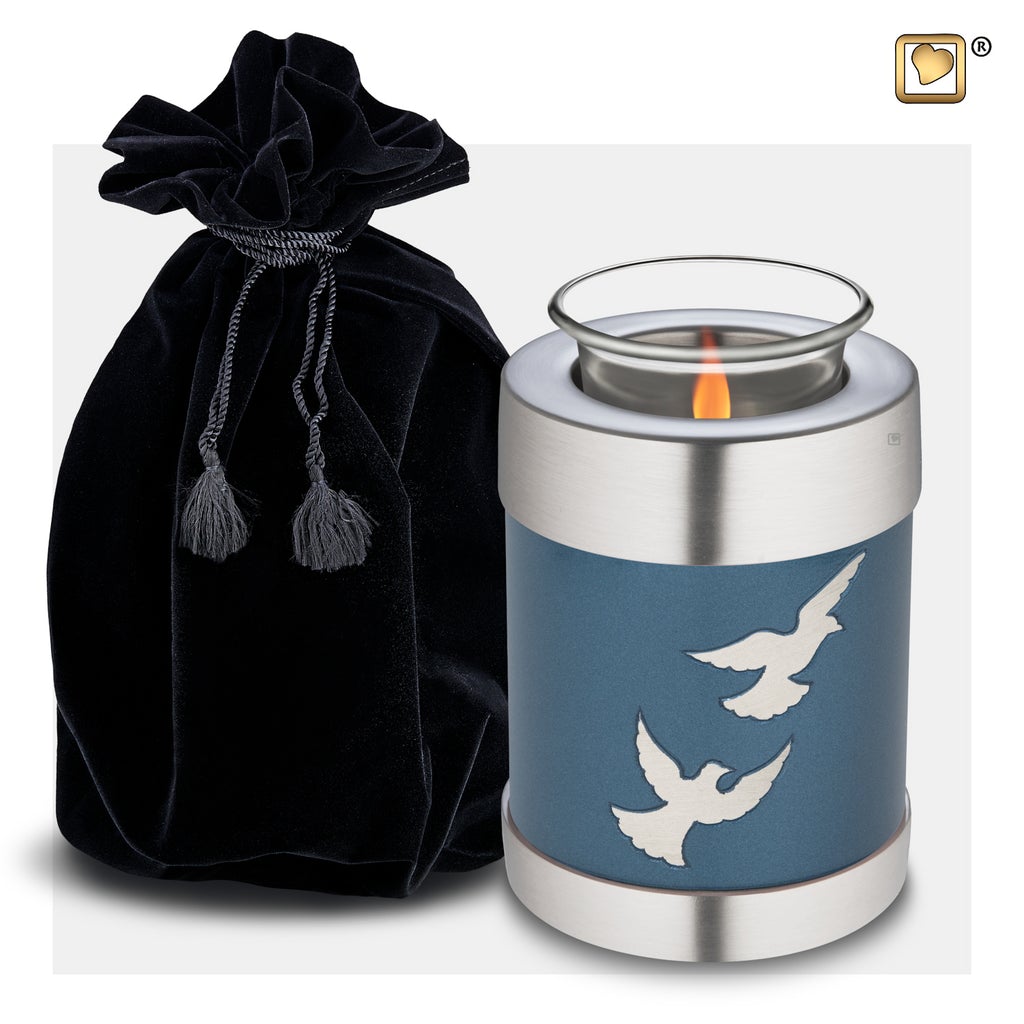 Divine Flying Doves Tealight Urn and bag