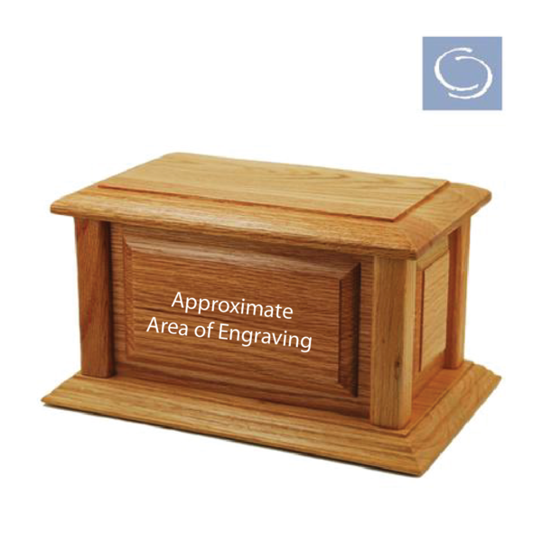 Federal Oak Urn with sample engraving