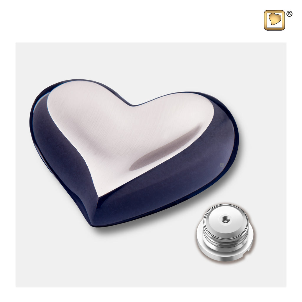 Brushed Pewter Midnight (Keepsake Heart) Urn