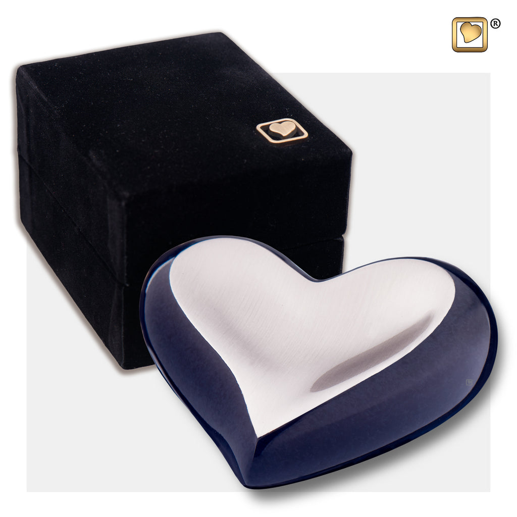 Brushed Pewter Midnight (Keepsake Heart) Urn and box