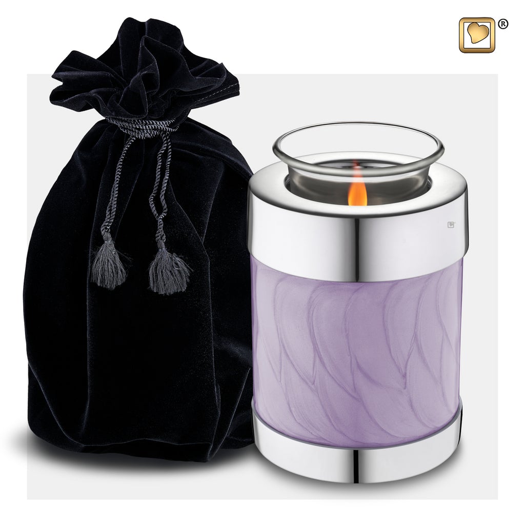 Pearl Lavender Tealight Urn and bag