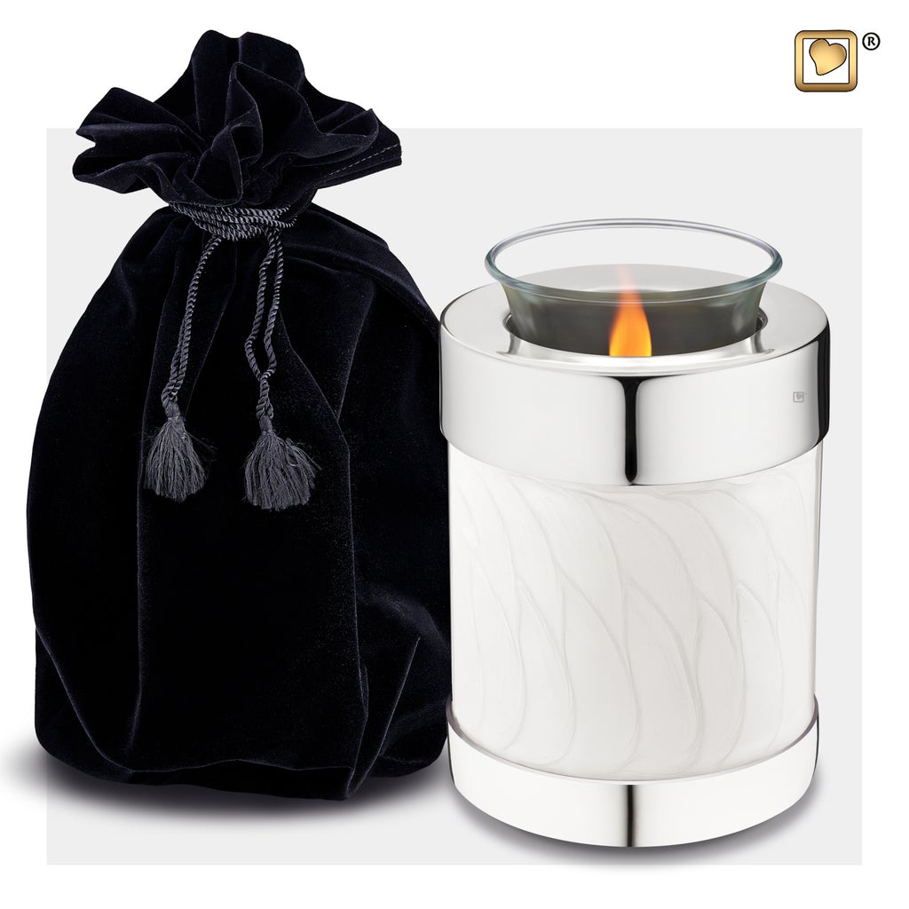 Pearl Silver Tealight Urn and bag