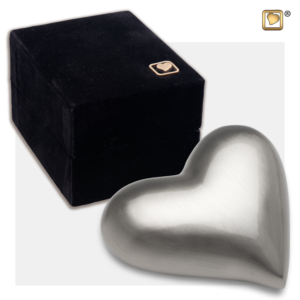 Brushed Pewter (Keepsake Heart) Urn and box