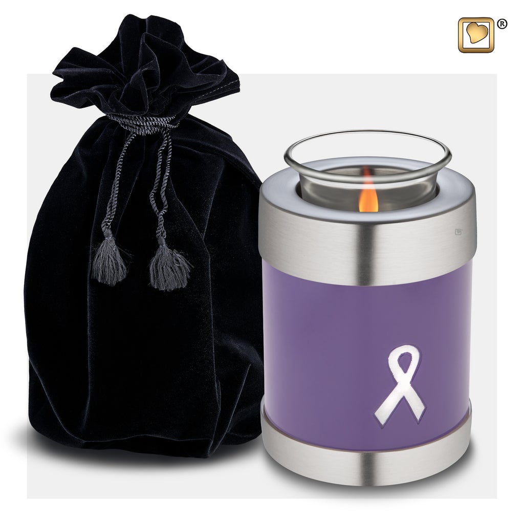 Awareness Purple Tealight Urn and bag