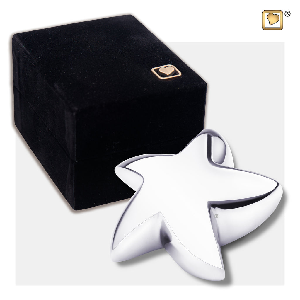 Bright Silver (Keepsake Star) Urn and box